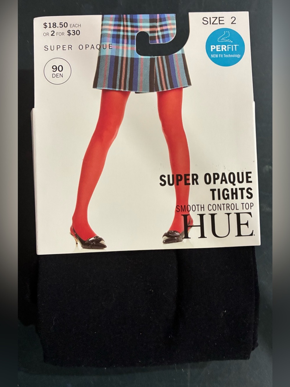 HUE Super Opaque Tights - Black new